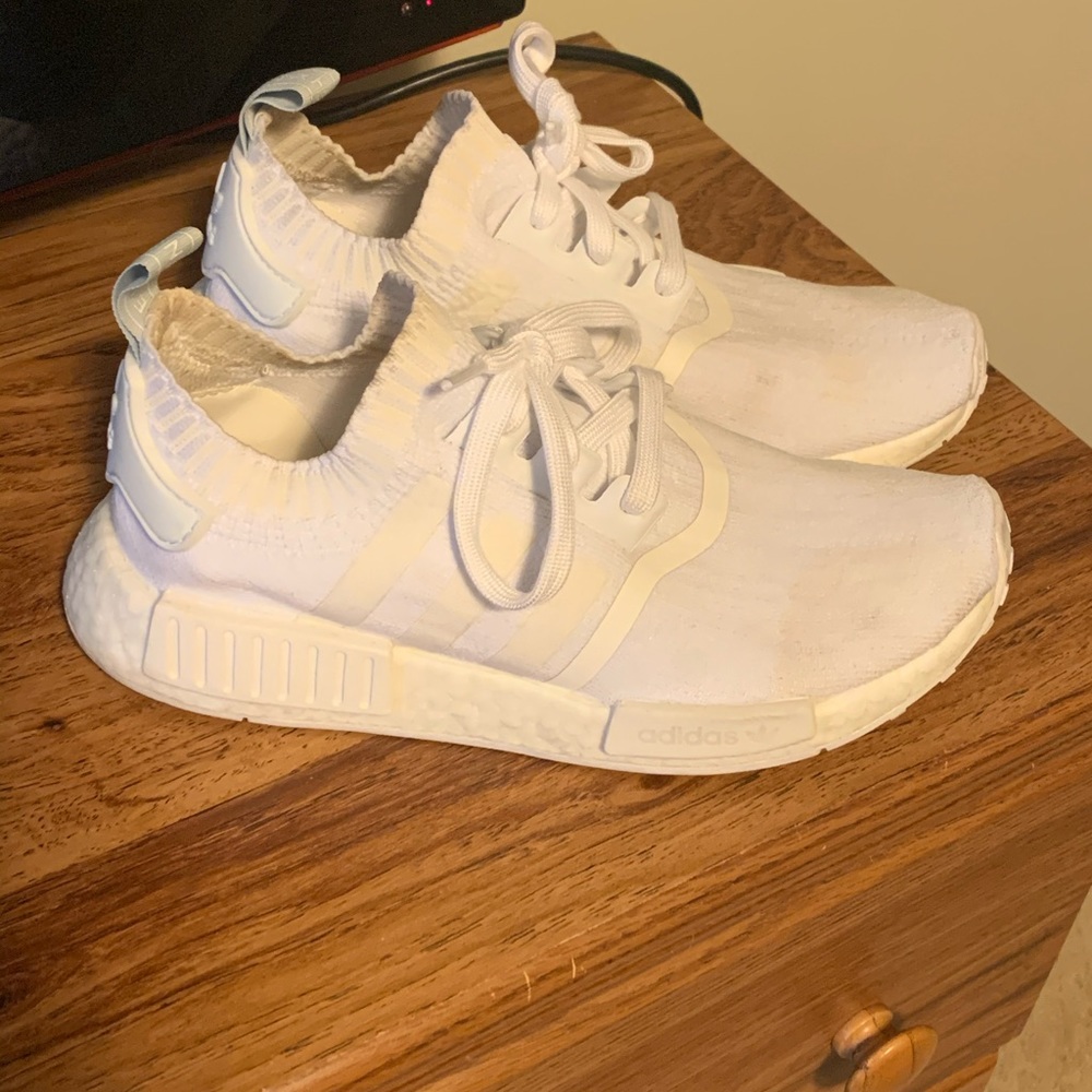 Adidas nmd all white sneakers